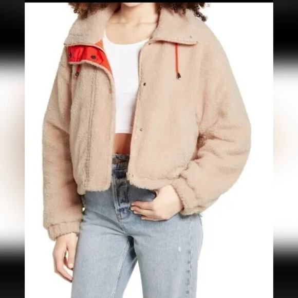 BP by NORDSTROM Faux Cropped Shearling Jacket - Picture 1 of 11